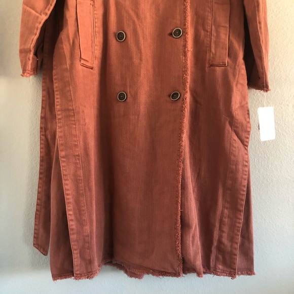 SOLD✨FREE PEOPLE Kelly Cherry Chai Trench Coat (M/L) NWT - Picture 7 of 10